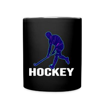 Joueur de hockey sur gazon « hockey-space"Terrain de hockey - Mug uni - noir - Devant