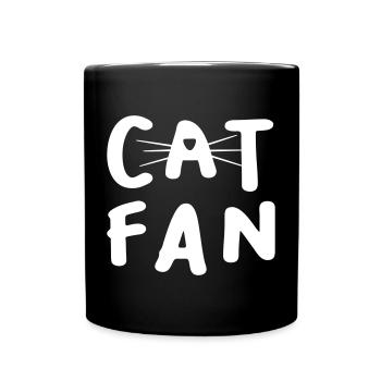 Katzenfan Katze Fan Tierliebe Schnurrhaare Katzen - Tasse einfarbig - Schwarz - Vorne