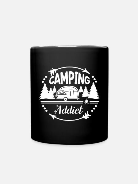 Campingplatz-Süchtige - Tasse einfarbig - Schwarz