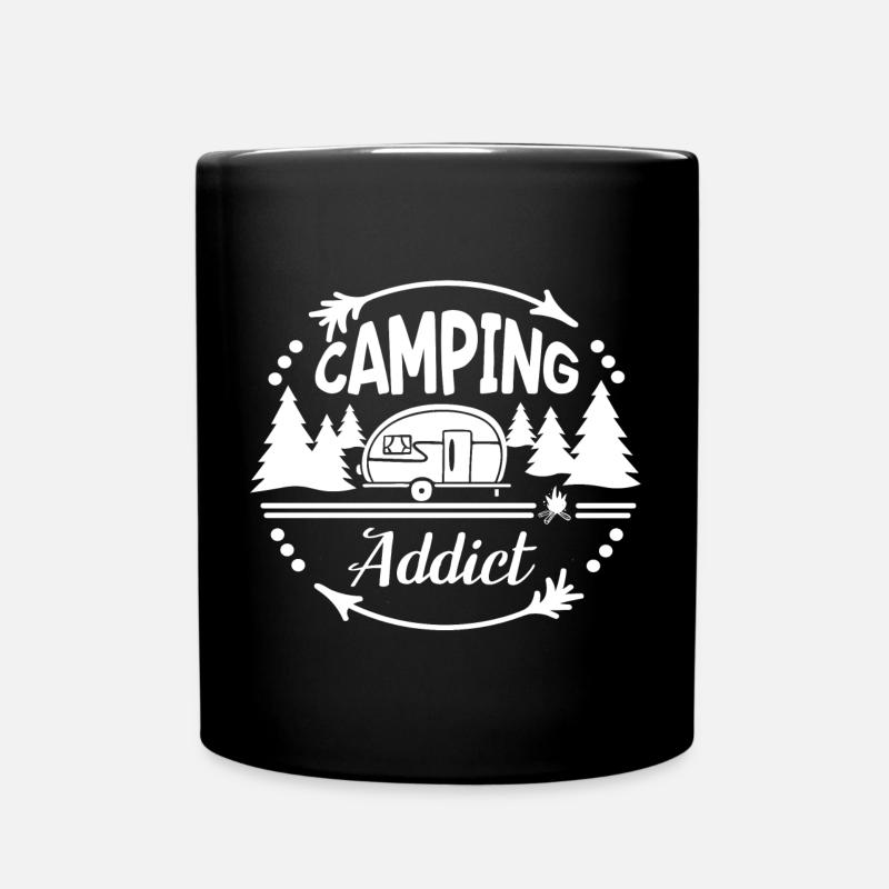 Campingplatz-Süchtige - Tasse einfarbig - Schwarz
