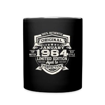 Born 1984 January 39th birthday Gift man - Full Colour Mug - black - Front