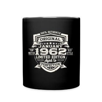 Born 1962 January 61st birthday Gift man - Full Colour Mug - black - Front
