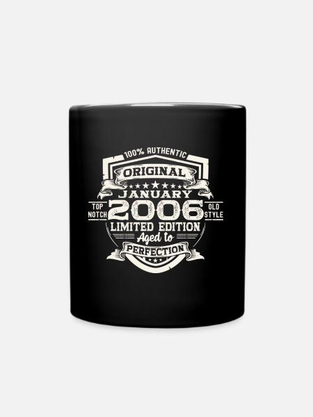Année 2006 Janvier 18ème anniversaire Cadeau homme - Mug uni - noir