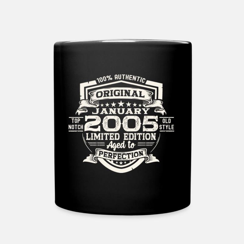Né le 18 janvier 2005 Homme cadeau - Mug uni - noir