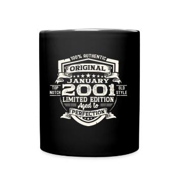 Year 2001 January 22nd birthday Gift man - Full Colour Mug - black - Front