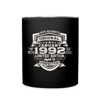Né le 31 janvier 1992 Homme cadeau - Mug uni - noir - Devant