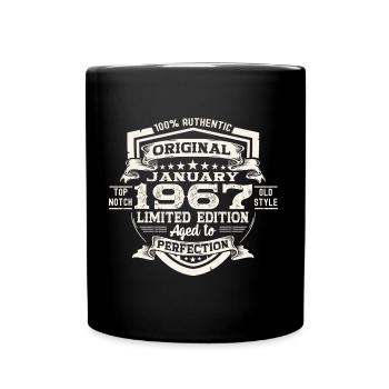 Né en 1967 Janvier 56e anniversaire Homme cadeau - Mug uni - noir - Devant