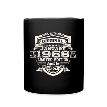 Born 1968 January 55th birthday Gift man - Full Colour Mug - black - Front
