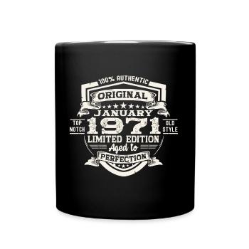 Né en 1971 Janvier 52ème anniversaire Homme cadeau - Mug uni - noir - Devant