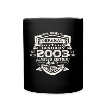 Année 2003 Janvier 20e anniversaire cadeau homme - Mug uni - noir - Devant
