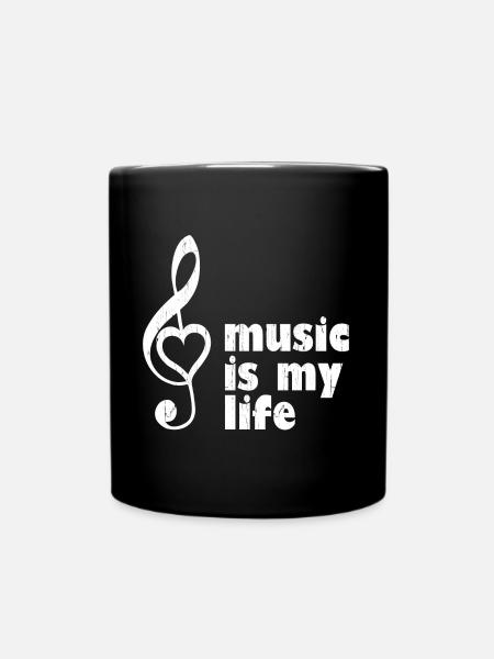 music is my life - MusikerInnen, Musik-Fans - Tasse einfarbig - Schwarz