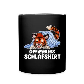 Niedlicher Tiger Geschenk Schlafen Schlafshirt - Tasse einfarbig - Schwarz - Vorne
