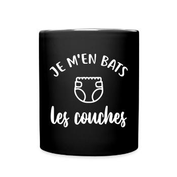 Je m'en bats les couches - Mug uni - noir - Devant