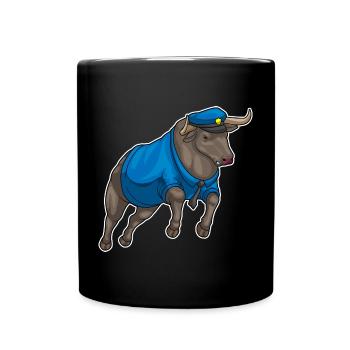 Police du Taureau Police de la Casquette - Mug uni - noir - Devant