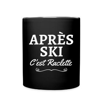 ski, fan de ski, station de ski - Mug uni - noir - Devant