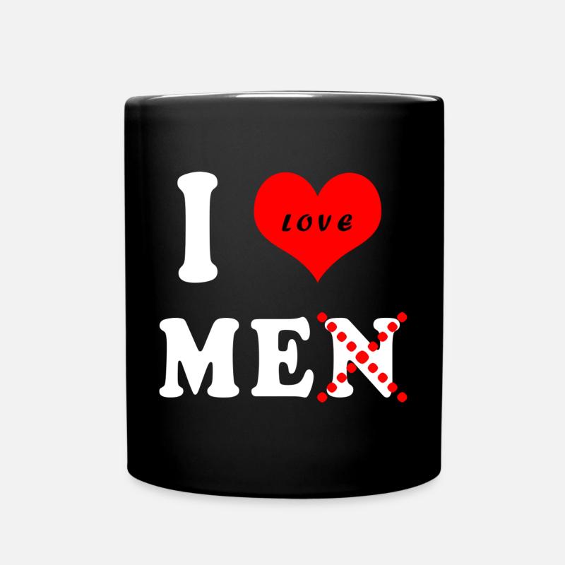 Lustiges Ich liebe Männer (nicht) - Tasse einfarbig - Schwarz