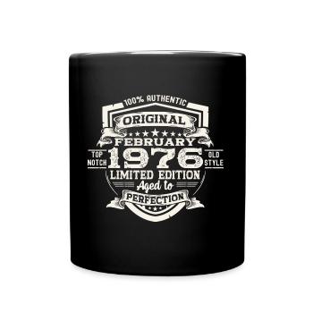 Février né 1976 47ème anniversaire cadeau homme - Mug uni - noir - Devant