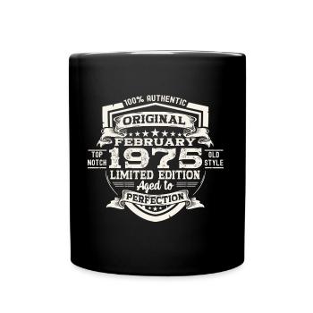 Février né 1975 48ème anniversaire cadeau homme - Mug uni - noir - Devant