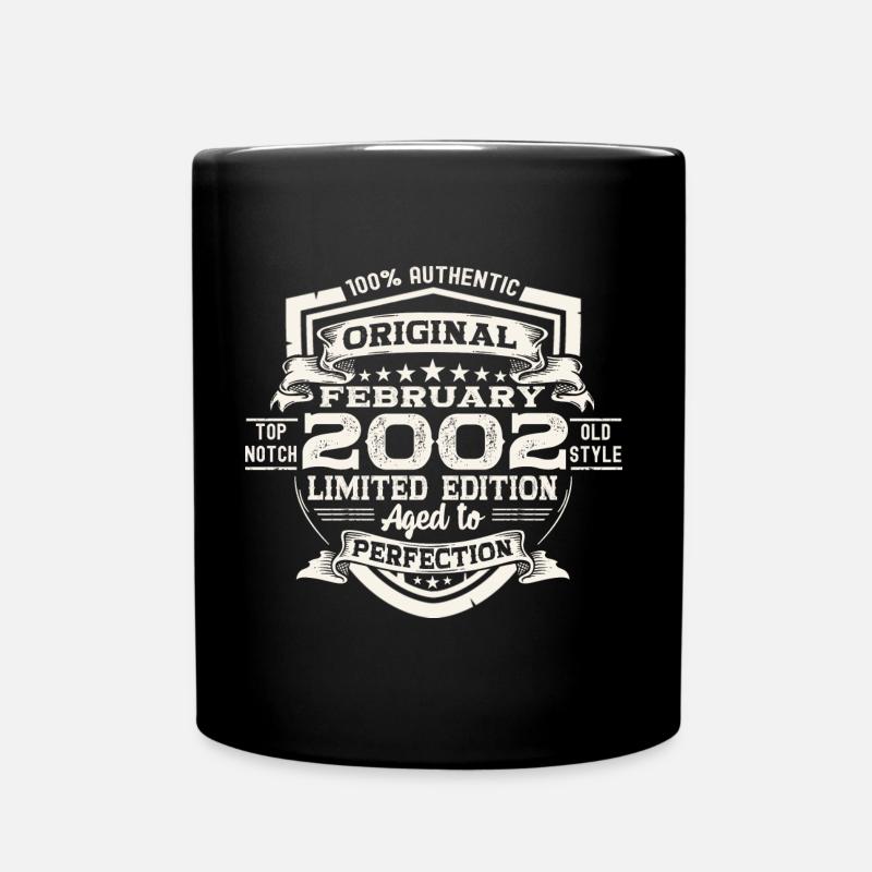 Februar Jahrgang 2002 21. Geburtstag Geschenk Mann - Tasse einfarbig - Schwarz