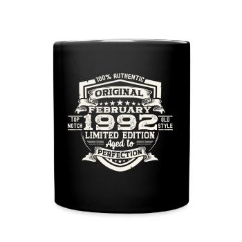 Février né 1992 31ème anniversaire cadeau homme - Mug uni - noir - Devant