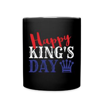 Jour des Rois Joyeux Jour du Roi Drapeau néerlandais - Mug uni - noir - Devant