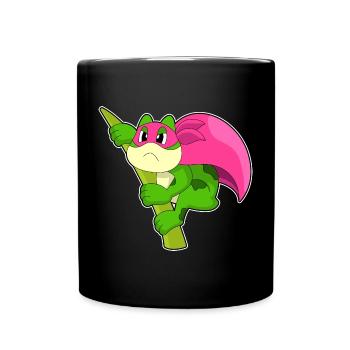 Frog Superhero Cloak - Full Colour Mug - black - Front