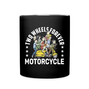 Scooter Crew Parade Biker Motorradfahrer Roller - Tasse einfarbig - Schwarz - Vorne