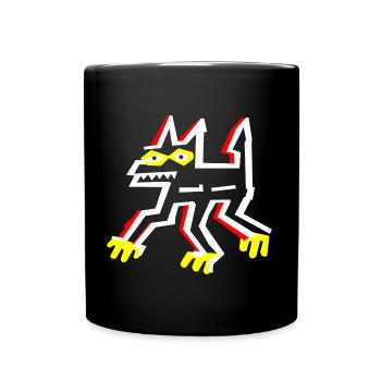 Loup - Fieser Wolf - Tasse einfarbig - Schwarz - Vorne