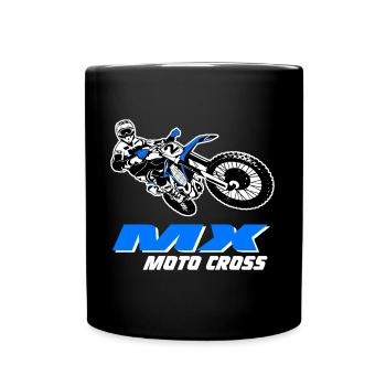 Moto Cross - Motocross - Supercross - Tasse einfarbig - Schwarz - Vorne