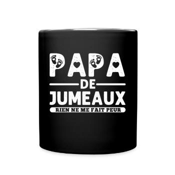 Papa de jumeaux humour père cadeau - Mug uni - noir - Devant