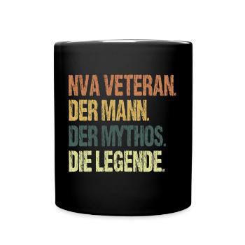 Stolzer NVA Veteran der DDR Armee - Tasse einfarbig - Schwarz - Vorne