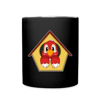 Papagei Vogelhaus - Tasse einfarbig - Schwarz - Vorne