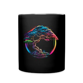Enso Zen, Bonsai, Baum, Japan, Buddhismus, Symbol - Tasse einfarbig - Schwarz - Vorne