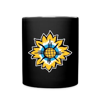 Sonnenblume - Tasse einfarbig - Schwarz - Vorne