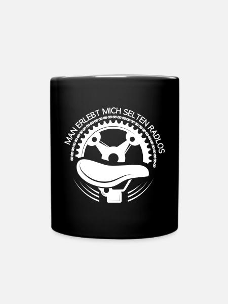 Mich erlebt man selten radlos Radler Geschenk - Tasse einfarbig - Schwarz