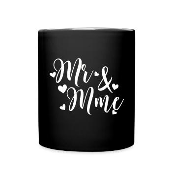 Mr And Mme personnalisable love script - Mug uni - noir - Devant