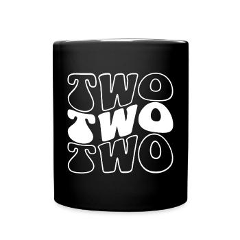Deux enfants 2e anniversaire garçons filles 2 ans - Mug uni - noir - Devant