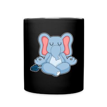 Elephant Yoga Fitness Meditation - Full Colour Mug - black - Front