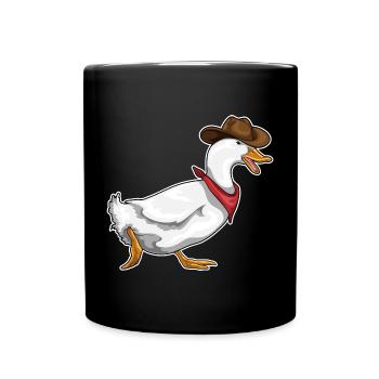 Canard Cowboy Chapeau de cowboy - Mug uni - noir - Devant