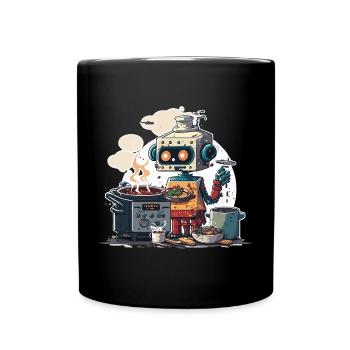 Robo Chef - Tasse einfarbig - Schwarz - Vorne