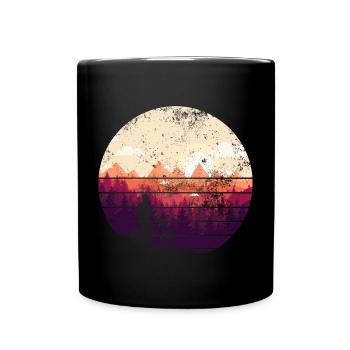 Sunset Ridge Bike Silhouette - Tasse einfarbig - Schwarz - Vorne