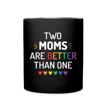Deux mamans valent mieux qu’une - Mois de la fierté LGBT - Mug uni - noir - Devant