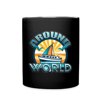 Around the World Segelschiff - Tasse einfarbig - Schwarz - Vorne
