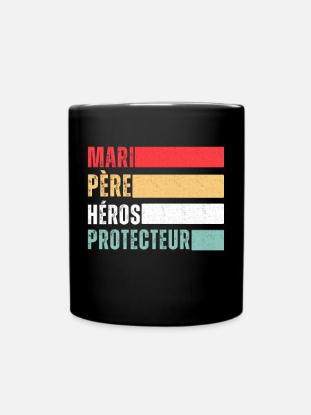 Mari père héros protecteur cadeau fête des pères - Mug uni - noir