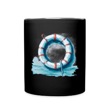 Bouée de sauvetage - Mug uni - noir - Devant