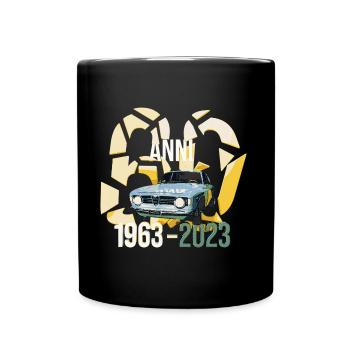 AR Bertone 60 Anni Illustration in Azzuro - Tasse einfarbig - Schwarz - Vorne