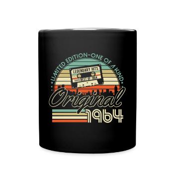 1964 Jahrgang Vintage Retro Geburtstag Geschenk - Tasse einfarbig - Schwarz - Vorne