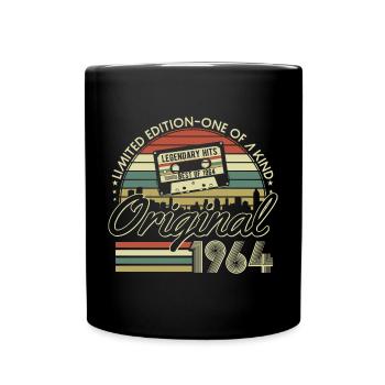 1964 Jahrgang Vintage Retro Geburtstag Geschenk - Tasse einfarbig - Schwarz - Vorne