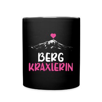Wandern Watzmann Herz Bergkraxlerin Alpenherz Girl - Tasse einfarbig - Schwarz - Vorne