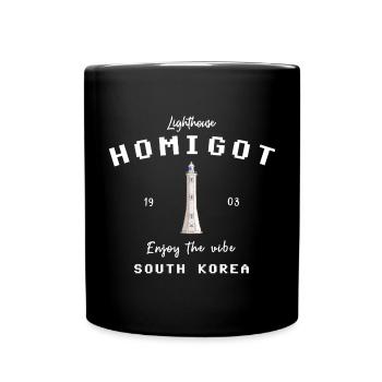Lighthouse Homigot, South Korea, enjoy the vibe - Full Colour Mug - black - Front